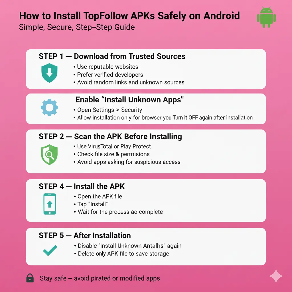 How to Install TopFollow APK